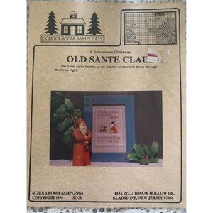 Schoolroom Sampling Old Sante Claus Cross Stitch Pattern 1994 Holiday Craft Desi